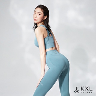 ［KXL］交叉美背EX運動套裝－天蔚藍 現貨 交換禮物 無鋼圈 運動內衣 健身 跑步 重訓 中強度 顯白 包覆