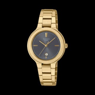 []錶子$行頭[] CASIO SHEEN 優雅簡約 日期不鏽鋼 腕錶 - 奢華金 (SHE-4559G-8A)