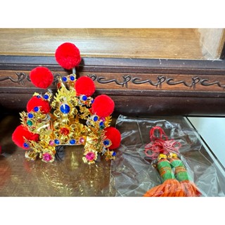 【靜福緣】精品合金製『迷你2寸頭圍太子冠(金/銀)』太子帽神明帽3寸6神尊戴三太子中壇元帥神明冠神帽神冠