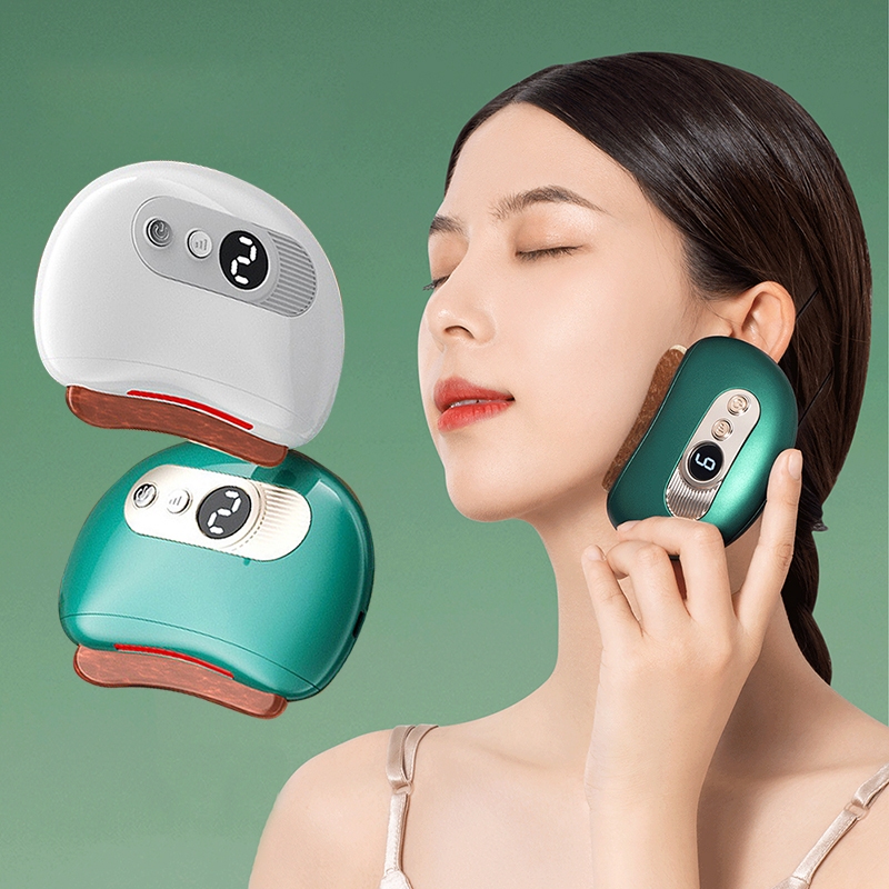 【Smart Bearing】智能溫感臉部按摩儀 電動砭石美容刮痧板G1(內附贈精油乙瓶)