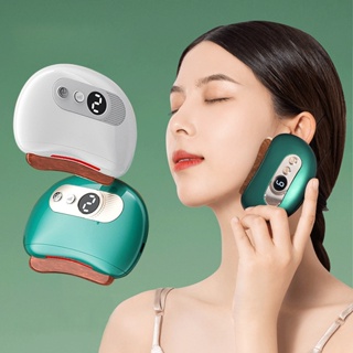 【Smart Bearing】智能溫感臉部按摩儀 電動砭石美容刮痧板G1(內附贈精油乙瓶)