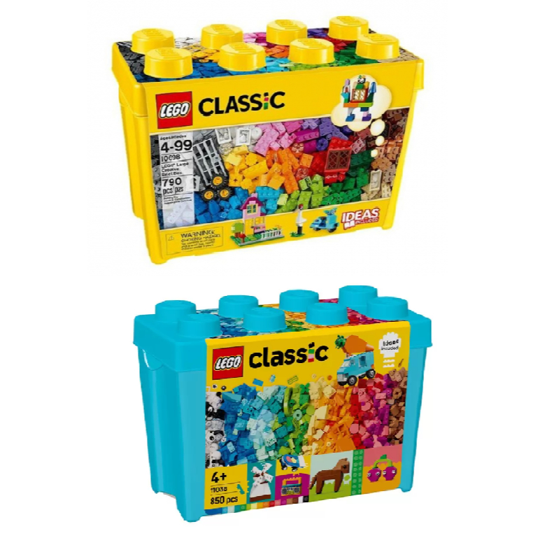 LEGO CLASSIC 樂高 經典系列 10698大型創意拼砌桶#141213 鮮豔創意11038積木盒#142641