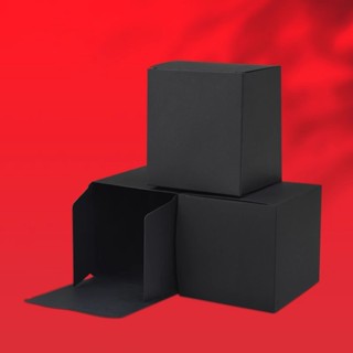 黑卡紙空白盒 方形小紙盒 摺疊紙盒 翻蓋包裝盒 禮物盒 茶包盒 黑卡無印紙盒 現貨 素面紙盒 精油盒 瓶子紙盒