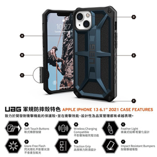 9成新 【UAG】iPhone 13 pro MAX (適用6.7吋) 頂級版耐衝擊保護殼 (美國軍規防摔手機殼)
