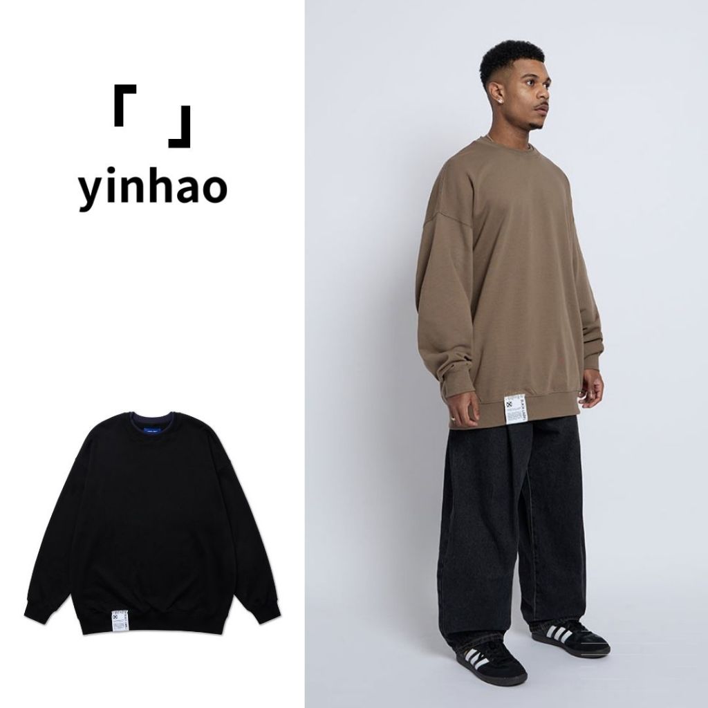 【「　」yinhao】BLACK LABEL ｜Double Collar Sweatshirt