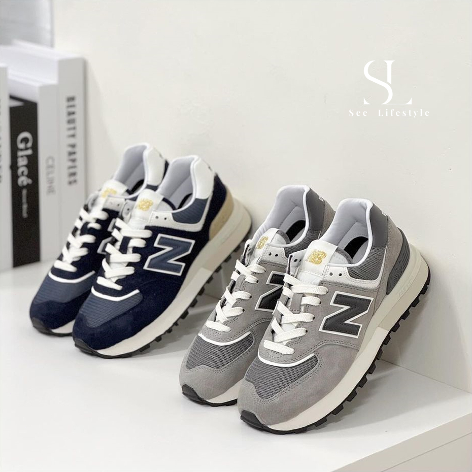 SL- NEW BALANCE 574 海軍藍 元祖灰 麂皮 復古 厚底 男女鞋 U574LGBB U574LTG1