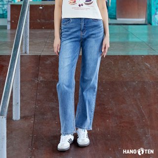 Hang Ten女裝-韓國同步款-STRAIGHT FIT涼爽吸濕快乾直筒牛仔長褲(多色選)