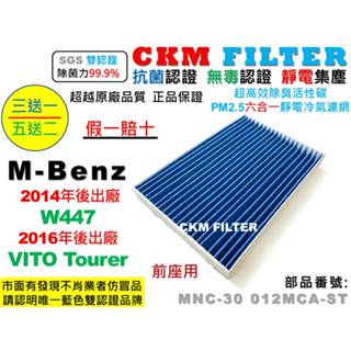 【CKM】賓士 M-BENZ W447 VITO 14- 抗菌 PM2.5 活性碳冷氣濾網 靜電 空氣濾網 超越原廠正廠