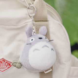 JP購✿吉卜力 日本正版 絨毛 娃娃 扣式鎖圈 灰龍貓 提粽子 宮崎駿 TOTORO 龍貓 吊飾 鑰匙圈 玩偶 掛飾