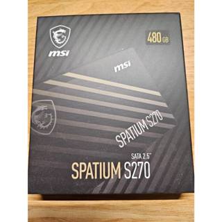 MSI微星 SPATIUM S270 480GB SATA III 2.5 SSD 全新