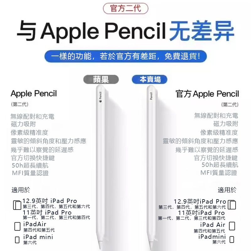 Apple Pencil觸控筆首選 磁吸充電 iPad平板 觸控筆 2代電容筆 繪畫筆 手寫筆 磁吸繪圖筆