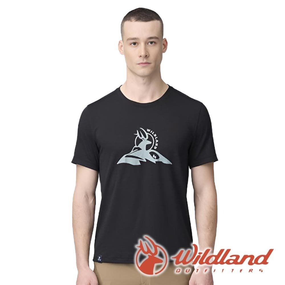 【wildland 荒野】男Wildland圓領短袖20周年經典紀念T『黑』0B21612