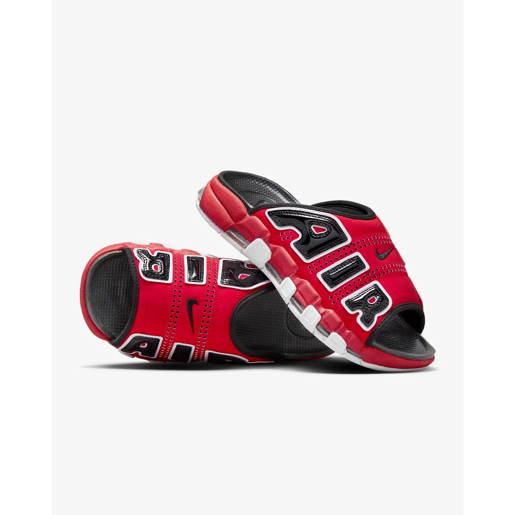 全新Nike Air More Uptempo 男款 拖鞋 大AIR  Pippen氣墊鞋FJ6036-600黑 紅 白