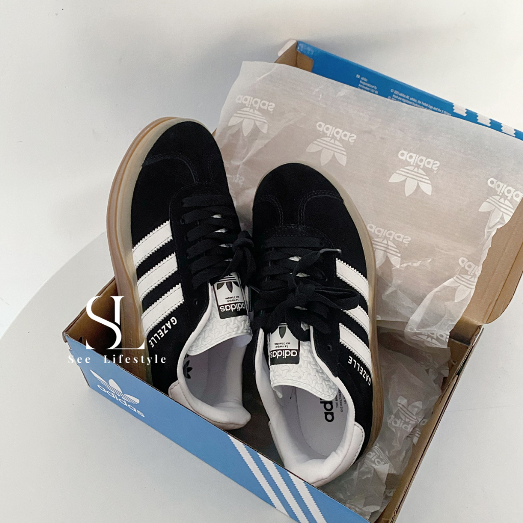 SL- Adidas Gazelle Bold 巧克力那堤 黑色 厚底 焦糖底【IE0876】休閒鞋
