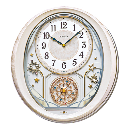 《精準鐘錶》日本 精工 SEIKO 光控音樂報時 水晶旋轉擺飾 時鐘 掛鐘 QXM370P，QXM370