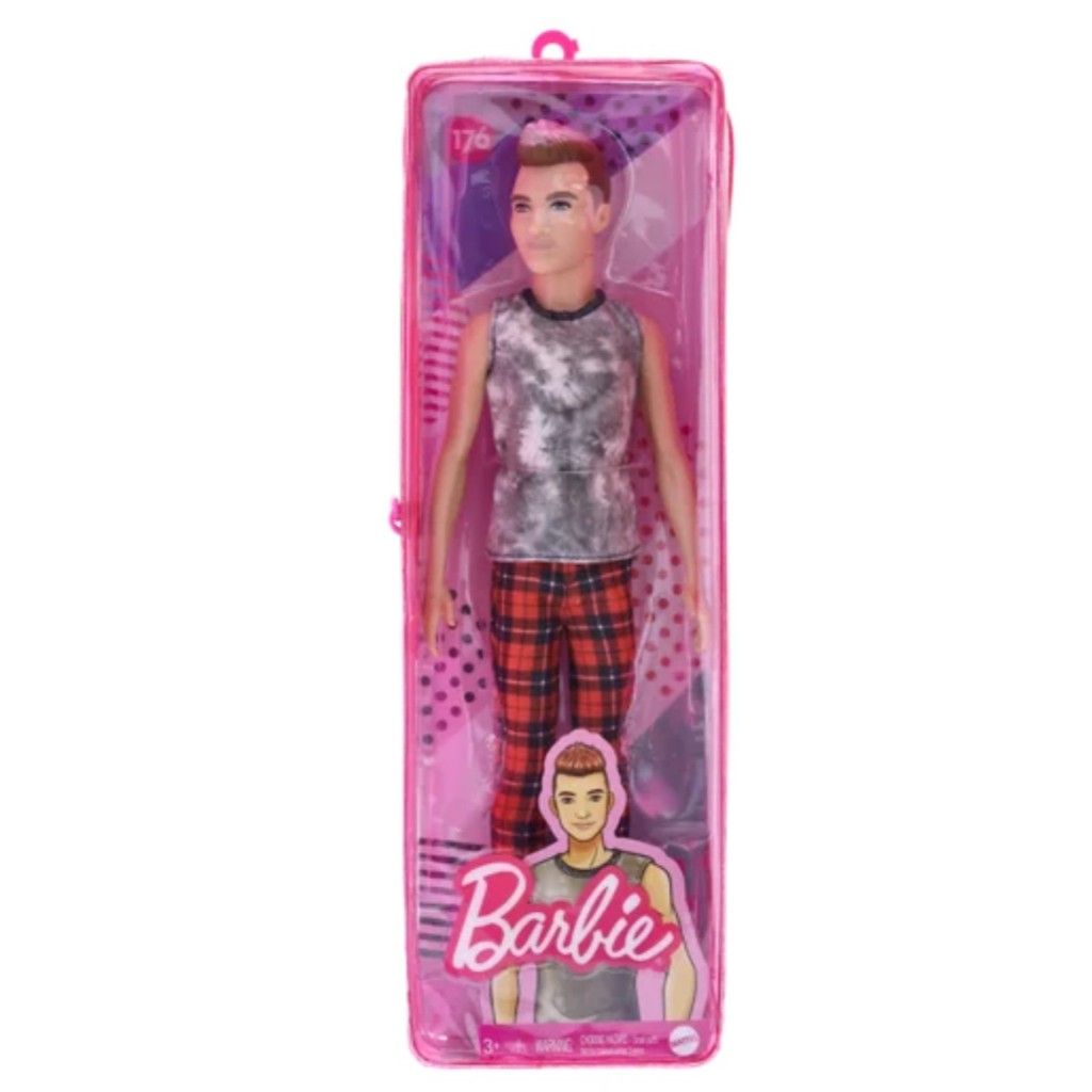 【現貨*】MATTEL Barbie 芭比娃娃 -時尚達人 職場造型組合 時尚達人系列肯尼 紅格紋褲 灰上衣
