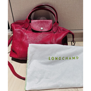 《二手可小議》Longchamp小羊皮斜背包、手提袋-紅M