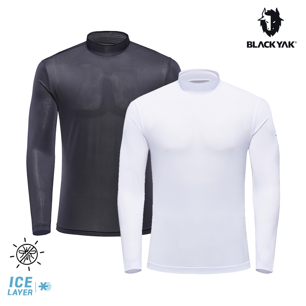 【BLACKYAK】男 ICE GUARD小高領長袖上衣(2色)-涼感 底層衣|DB1MC701|1BYTSM4023