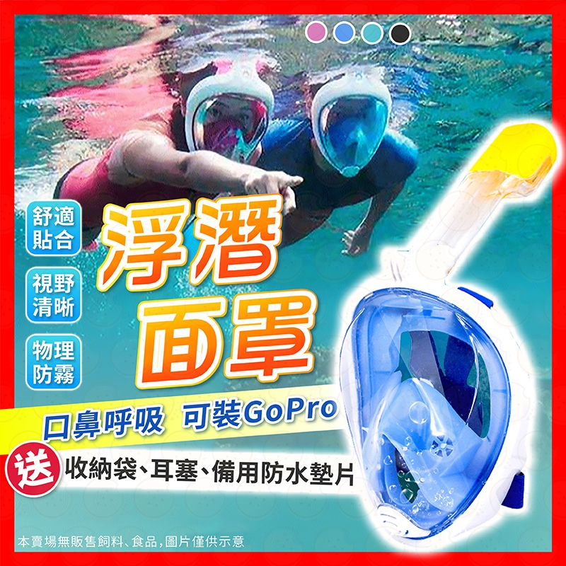 【浮潛必備！口鼻呼吸！】潛水面罩 浮潛面罩 升級 全罩式浮潛面罩 潛水鏡 浮潛全面罩 潛水鏡 浮潛蛙鏡 泳鏡 蛙鏡 浮潛
