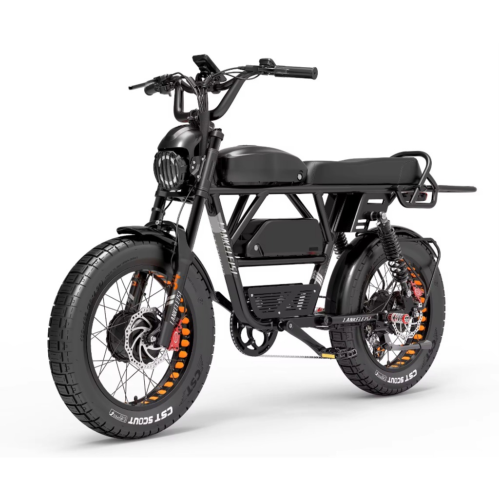 X-黑騎士雙馬達雙電池電動自行車 48V 45Ah  20 吋胖胎