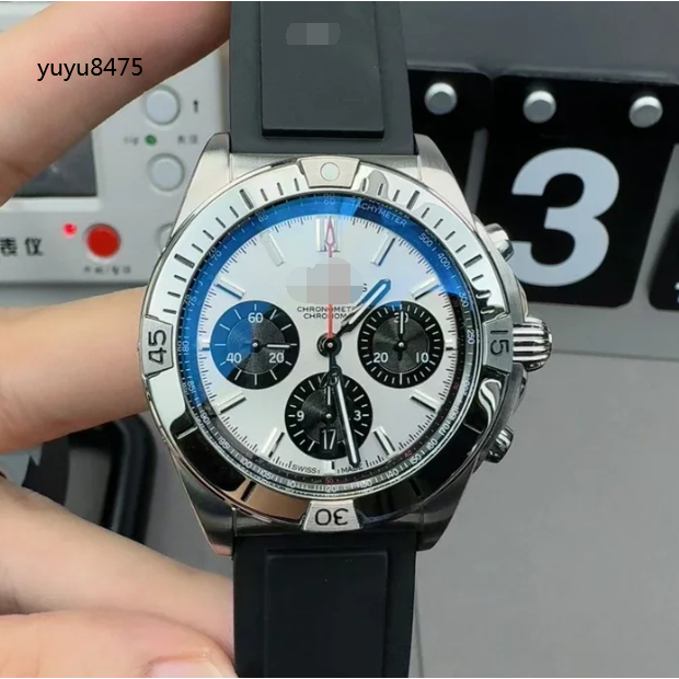 bls廠機械計時系列熊貓盤42mm7750計時機芯實拍運動男士手錶防水計時全自動上鏈機芯手錶男腕錶高端腕錶