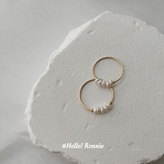 【HELLO!Ronnie】現貨｜316L醫療鋼｜多個珍珠金色戒指｜鈦鋼戒指｜交換禮物｜生日禮物