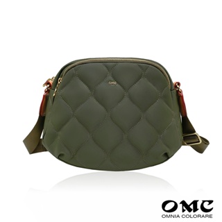 【OMC】設計師樣版-新品-葫蘆紋輕旅行小圓斜背包-經典綠