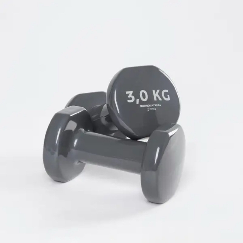 迪卡儂 健身PVC啞鈴 · 3kg · 灰色