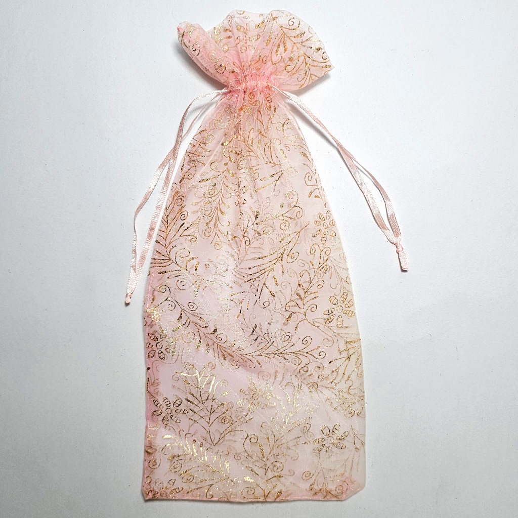 粉紅 花紋 抽繩 束口袋 首飾袋 珠寶袋 禮物袋 包裝袋 ♥ 現貨 ♥