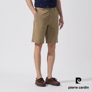 【pierre cardin 皮爾卡登】男款 平口內腰頭鬆緊素色彈性休閒短褲-土黃色 (5247961-84)