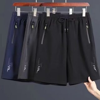 L-8XL 港風簡約印花運動短褲男士寬鬆薄款速乾五分褲休閒大尺碼時尚短褲 運動短褲 休閒短褲（FDS12）【壹號站】