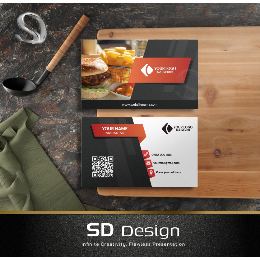 【SD Design】名片印製｜名片｜公版套版｜名片設計｜平面設計｜印刷＋設計(餐飲美食系列FD003) 名片套版