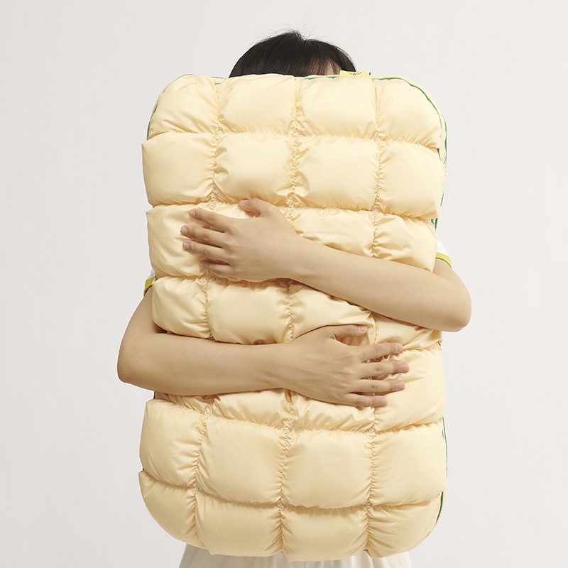 【R.H獵戰】菠蘿面包枕頭 成人護頸枕 助睡眠枕 安心睡眠護頸枕頭 羽絲絨高彈力枕芯