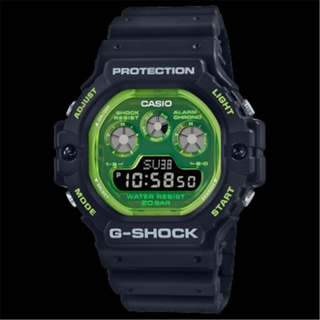 CASIO 卡西歐 G-SHOCK 永恆終極 韌性冷光 時尚雙顯 運動腕錶-晶透綠 (DW-5900TS-1)[秀時堂]