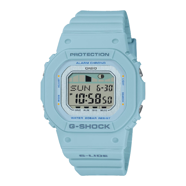 CASIO卡西歐 GLX-S5600-2 衝浪之旅潮汐月相腕錶 40.5mm 藍色