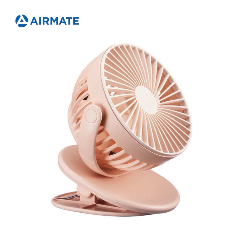 （全新粉色）AIRMATE艾美特 桌/夾式充電風扇UD702 /附風扇防罩（官方購入）