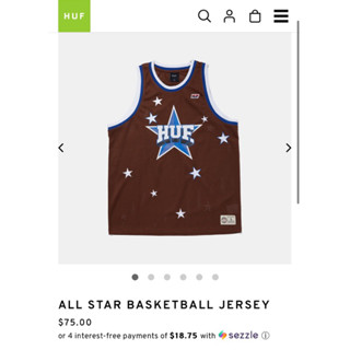 美國代購24 Huf All Star Basketball全明星籃球背心刺繡星星 壓膠印花 夏天 網眼 潮流 球衣