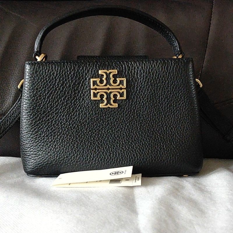 TORY BURCH BRITTEN 鏤空LOGO荔枝紋皮革包 手提斜背包