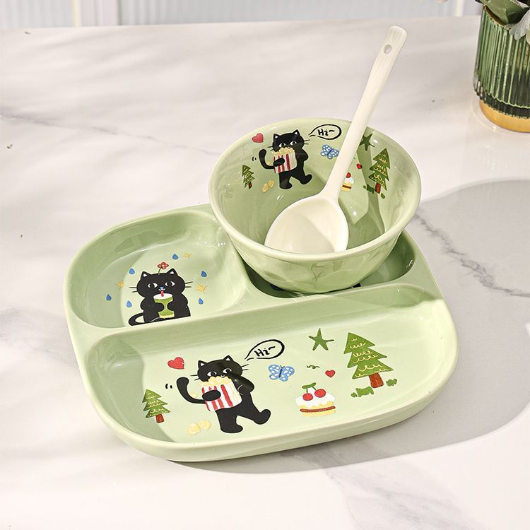 ❤川島❤ 日式陶瓷餐盤 211餐盤 分格餐盤 釉下彩 分格餐盤 減脂餐盤 陶瓷分格盤 三格分餐盤 正方盤 可微波