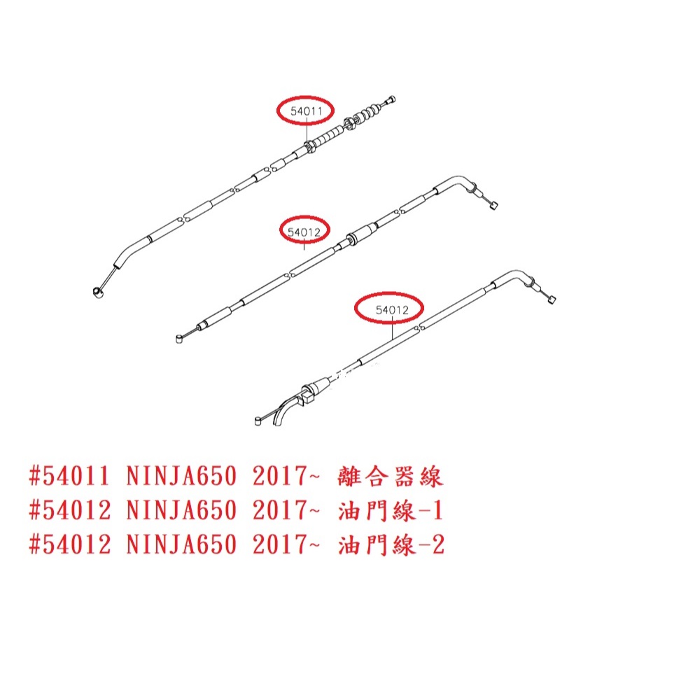 RCP 原廠 Kawasaki NINJA650 忍者650 忍650 2017~ 油線 油門線 組 離合器線