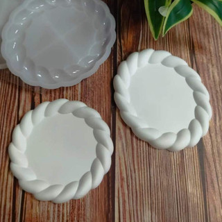【模具現貨】麻花捲邊盤擺飾製作模具 圓形及橢圓形