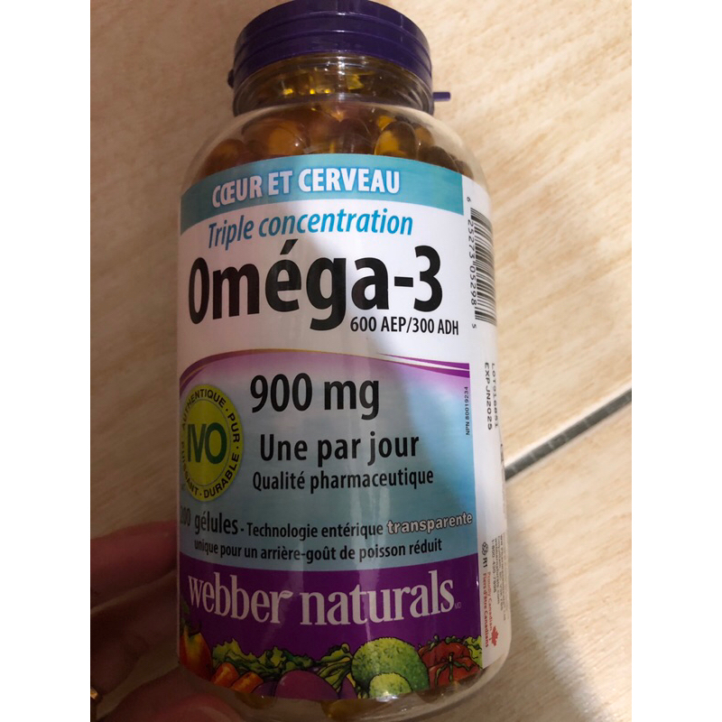 加拿大偉博魚油Webber Naturals Omega-3高濃度三倍濃縮深海魚油200粒