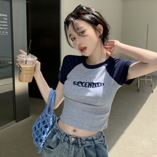 FUXI 短袖t恤女 短版上衣 辣妹修身上衣 純欲風短袖上衣 美式復古上衣 女裝 衣服【AT5】