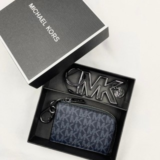 Michael Kors 深藍 防刮零錢包 吊飾 經典滿版 MK 含盒 送禮 @9830