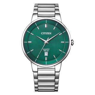 CITIZEN 星辰 不鏽鋼綠面紳士日期手錶 40mm BI5120-51X