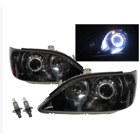 CS-客製化大燈-卡嗶車燈 適用 TOYOTA 豐田 CAMRY XV30 02-03 光導LED天使眼光圈魚眼 黑框