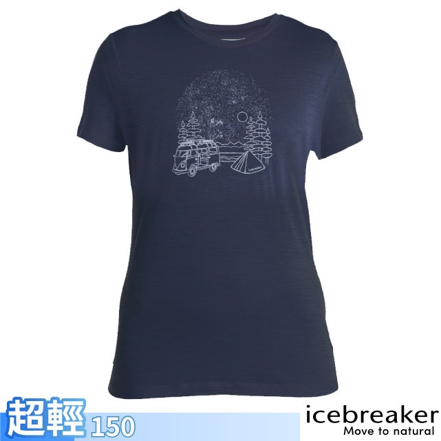 【Icebreaker】女 圓領短袖羊毛排汗衣-150 Tech Lite III 運動T恤_石墨灰_IB0A575V