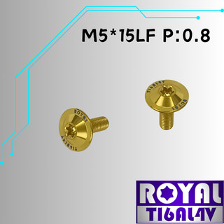 【瘋螺絲】ROYAL 鈦合金螺絲★ M5*15LF P:0.8 薄型飛碟頭螺絲★64鈦/鈦合金螺絲★出貨附發票 ★土豪金