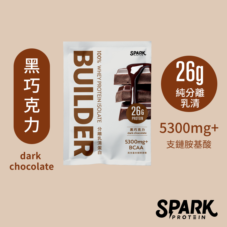 Spark Builder 分離乳清蛋白飲10入-黑巧克力｜分離乳清 健身 全分離蛋白粉 高蛋白 乳清蛋白 運動補給