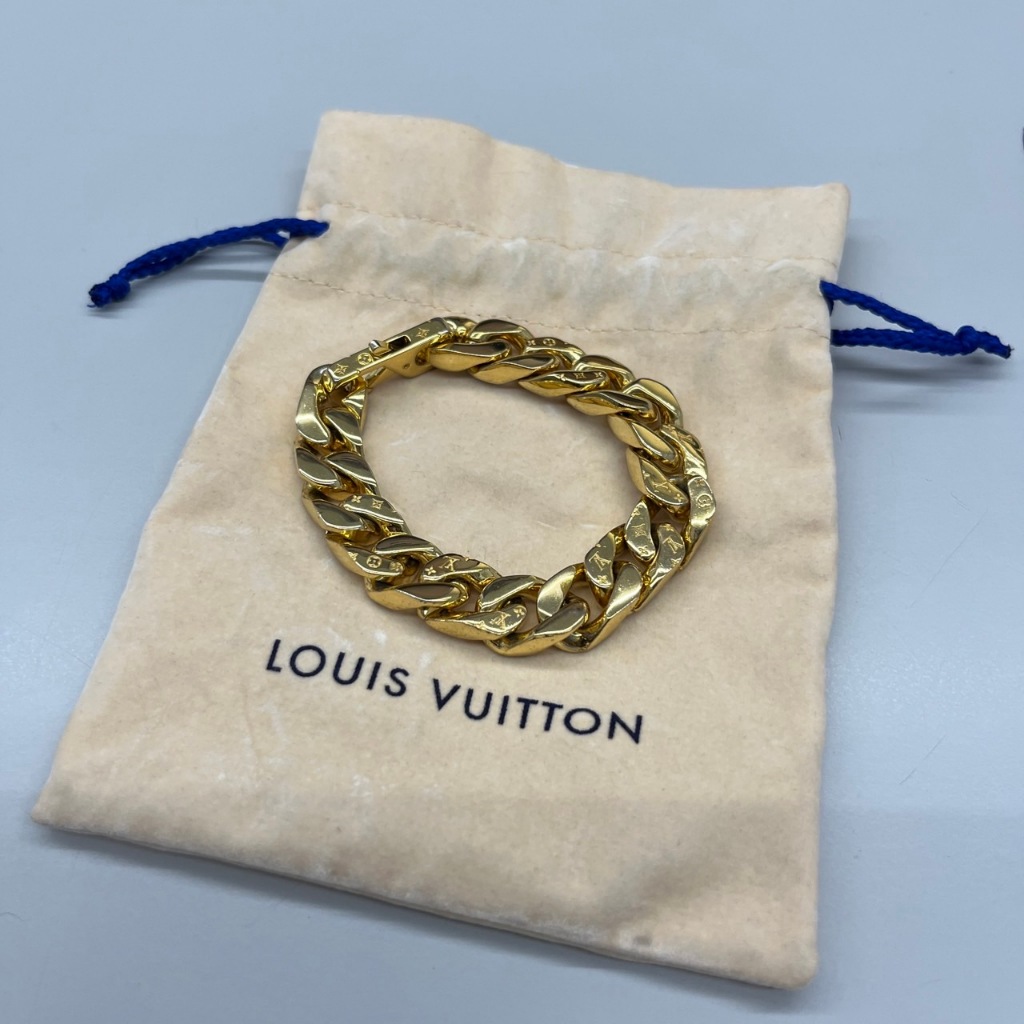 Louis Vuitton LV M00306 金色 古巴鏈 手鍊